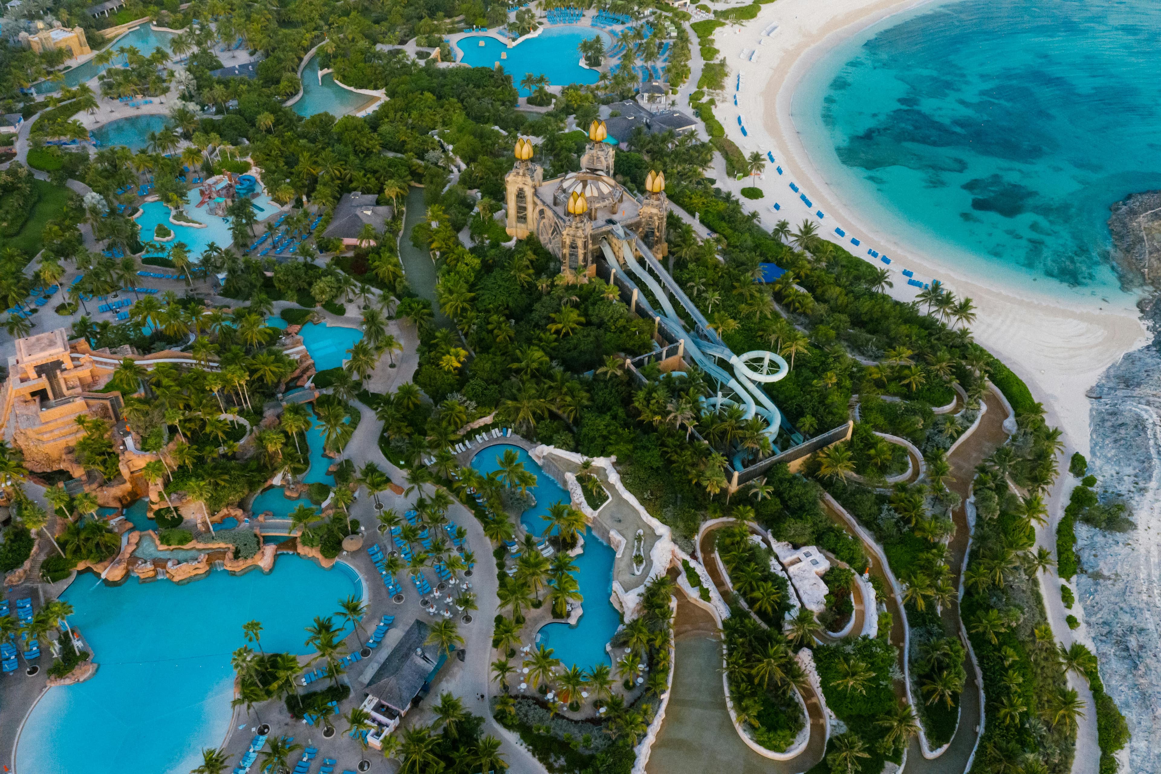 Caribbean resort pool overlooking the sea